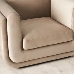 Clementine Beige Velvet Occasional Chair