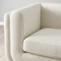 Clementine Chestnut White Woven Fabric 3-Seater Sofa