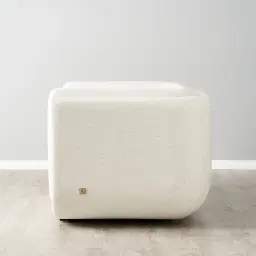 Clementine Chestnut White Woven Fabric Occasional Chair