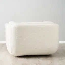 Clementine Chestnut White Woven Fabric Occasional Chair