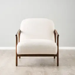 Delphine Chantilly White Fabric Occasional Chair