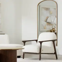 Delphine Chantilly White Fabric Occasional Chair