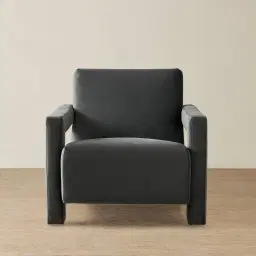 Stellan Charcoal Velvet Occasional Chair - Charcoal Velvet Arms