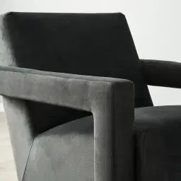 Stellan Charcoal Velvet Occasional Chair - Charcoal Velvet Arms