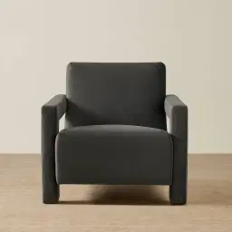 Stellan Charcoal Velvet Occasional Chair - Charcoal Velvet Arms