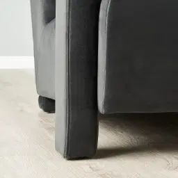 Stellan Charcoal Velvet Occasional Chair - Charcoal Velvet Arms