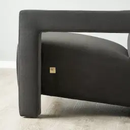 Stellan Charcoal Velvet Occasional Chair - Charcoal Velvet Arms