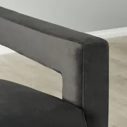 Stellan Charcoal Velvet Occasional Chair - Charcoal Velvet Arms