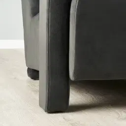 Stellan Charcoal Velvet Occasional Chair - Charcoal Velvet Arms