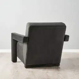 Stellan Charcoal Velvet Occasional Chair - Charcoal Velvet Arms