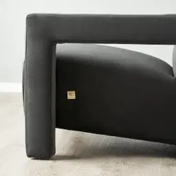 Stellan Charcoal Velvet Occasional Chair - Charcoal Velvet Arms