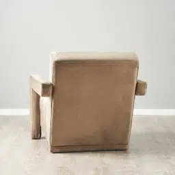 Stellan Beige Velvet Occasional Chair - Beige Velvet Arms