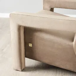 Stellan Beige Velvet Occasional Chair - Beige Velvet Arms