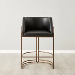 Laura Black Vegan Leather 67cm Counter Stool