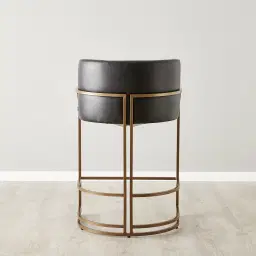 Laura Black Vegan Leather 67cm Counter Stool