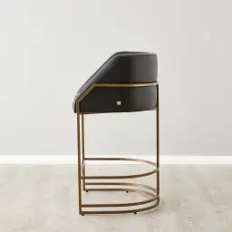 Laura Black Vegan Leather 67cm Counter Stool