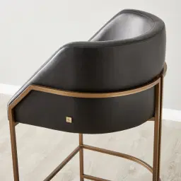 Laura Black Vegan Leather 67cm Counter Stool