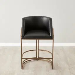 Laura Black Vegan Leather 67cm Counter Stool