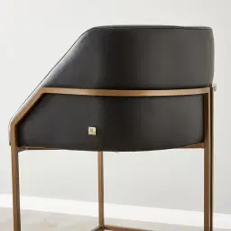 Laura Black Vegan Leather 67cm Counter Stool