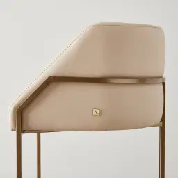 Laura Sand Beige Vegan Leather 67cm Counter Stool