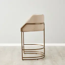 Laura Sand Beige Vegan Leather 67cm Counter Stool