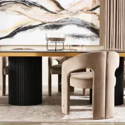 Delaney Beige Velvet Dining Chair