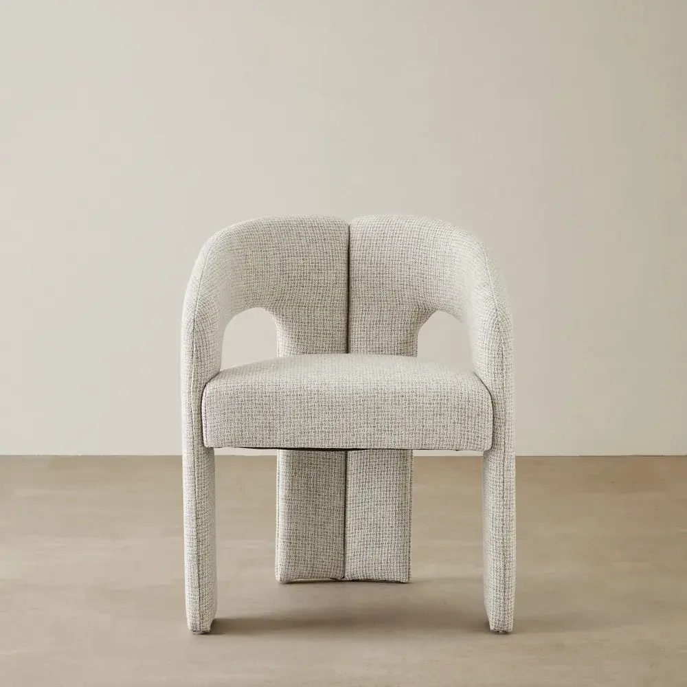 Delaney Dove Grey Woven Fabric Dining Chair