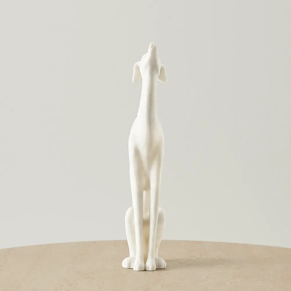 Rover White Color Dog Statue	