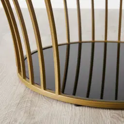 Oracle Natural White Marble Coffee Table - Brushed Bronze Base