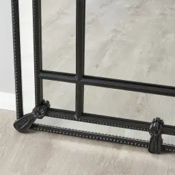 Von Black Rectangle Wooden Mirror 120x100cm