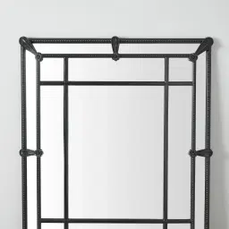 Von Black Rectangle Wooden Mirror 120x100cm