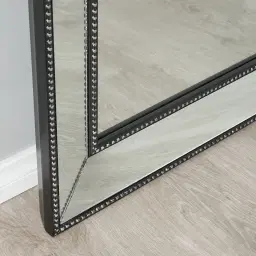 Embry Black Rectangle Wooden Mirror 120x100cm