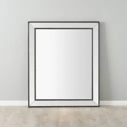 Embry Black Rectangle Wooden Mirror 120x100cm