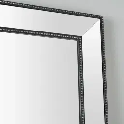 Embry Black Rectangle Wooden Mirror 200x90cm
