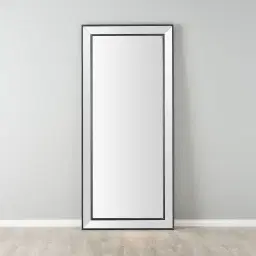 Embry Black Rectangle Wooden Mirror 200x90cm