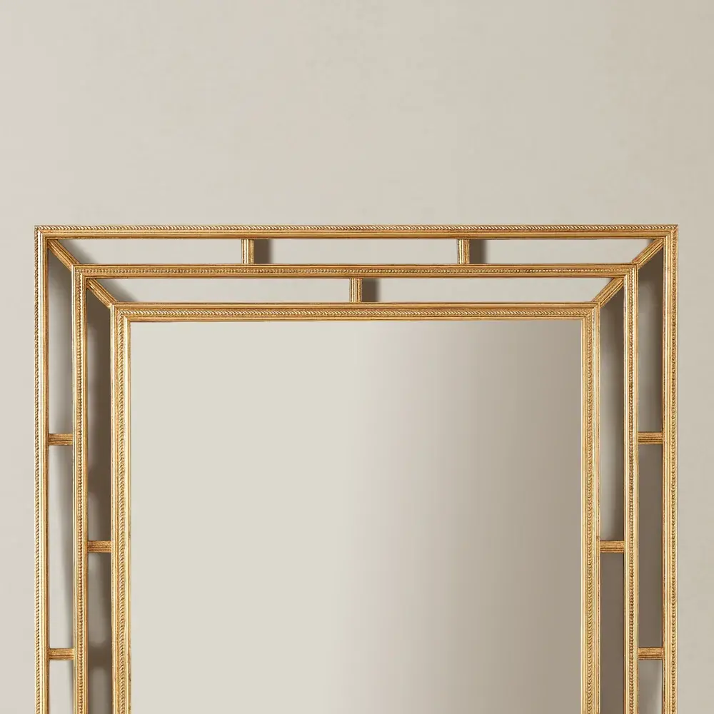 Sophia Antique Gold Square Wooden Mirror