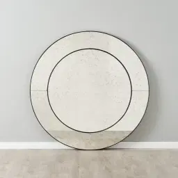 Solveig Black Round Mirror
