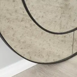 Solveig Black Round Mirror