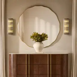 Harriet Antique Gold Round Wooden Mirror