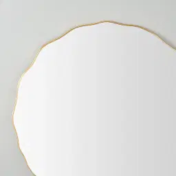 Harriet Antique Gold Round Wooden Mirror