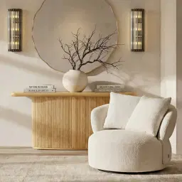 Harriet Antique Gold Round Wooden Mirror