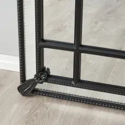 Von Black Rectangle Wooden Mirror 200x100cm