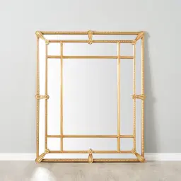 Von Antique Gold Rectangle Wooden Mirror 120x100cm