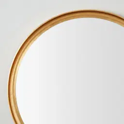 Fiona Antique Gold Round Wooden Mirror