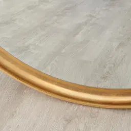 Fiona Antique Gold Round Wooden Mirror