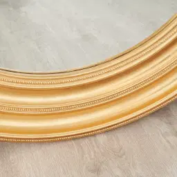 Calliope Antique Gold Round Wooden Mirror