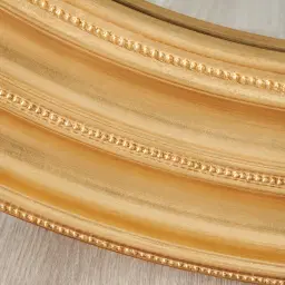 Calliope Antique Gold Round Wooden Mirror
