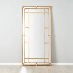 Von Antique Gold Rectangle Wooden Mirror 200x100cm