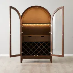 Fredrik Dark Brown Wooden Wine Cabinet