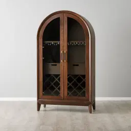 Fredrik Dark Brown Wooden Wine Cabinet